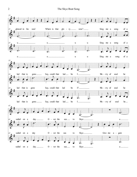 Skye Boat Song Ssa A Cappella Page 2