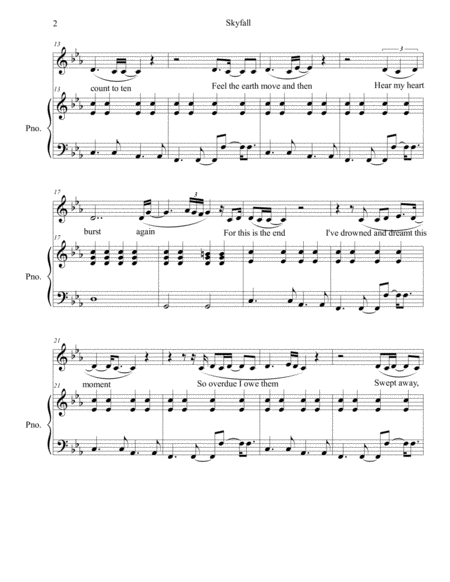 Skyfall Piano Vocal Page 2