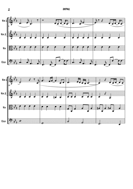 Skyfall String Quartet Page 2