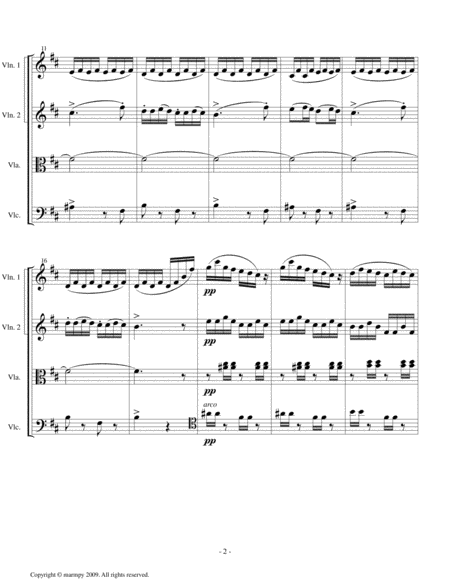 Slavonic Dance No 1 By Dvorak Arranged For String Quartet Page 2