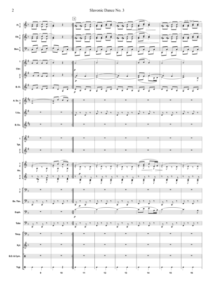 Slavonic Dance No 3 Transcribed For Concert Band Page 2