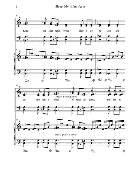 Sleep My Infant Jesus A Christmas Carol For Mixed Choir And Piano Page 2