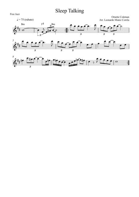 Sleep Talking Ornette Coleman For Duo Alto Saxophone Ans Bass Page 2