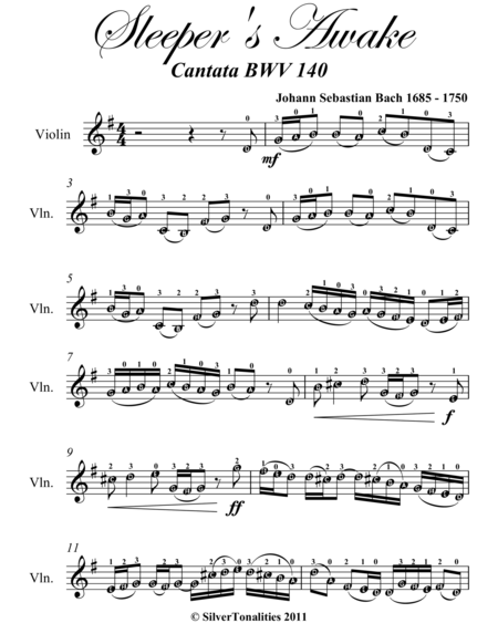 Sleepers Awake Easy Violin Sheet Music Page 2
