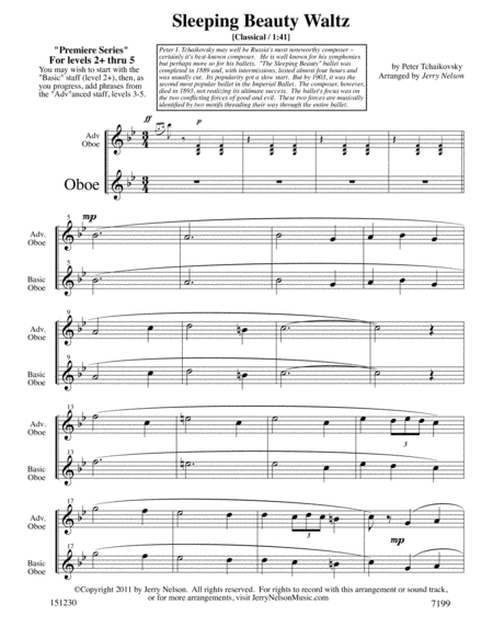 Sleeping Beauty Waltz Arrangements Level 2 Thru 5 For Oboe Written Acc Page 2