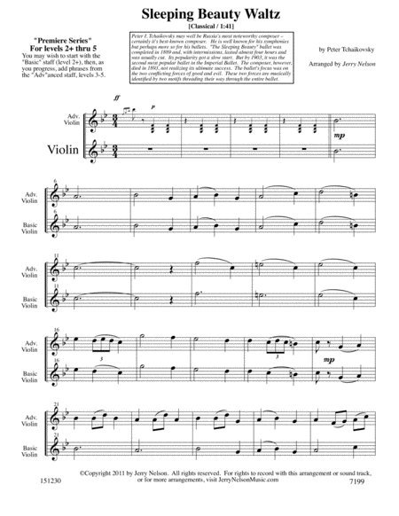 Sleeping Beauty Waltz Arrangements Level 2 Thru 5 For Violin Written Acc Page 2