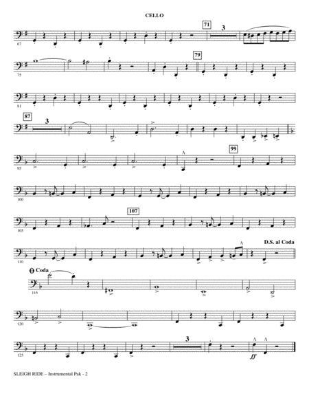 Sleigh Ride Arr Mark Brymer Cello Page 2