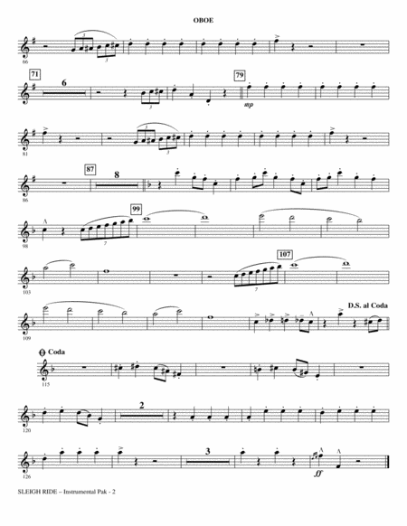 Sleigh Ride Arr Mark Brymer Oboe Page 2