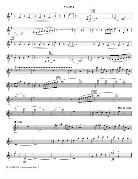 Sleigh Ride Arr Mark Brymer Violin 1 Page 2