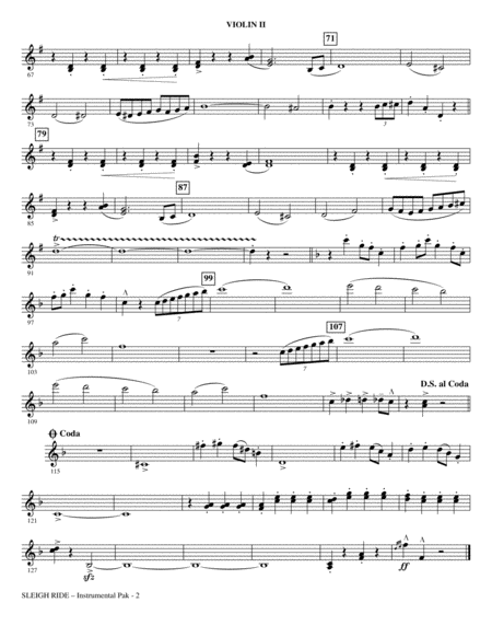 Sleigh Ride Arr Mark Brymer Violin 2 Page 2