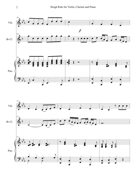 Sleigh Ride For Violin Clarinet And Piano Page 2