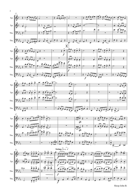 Sloop John B Caribian Folk Song Brass Quartet Page 2