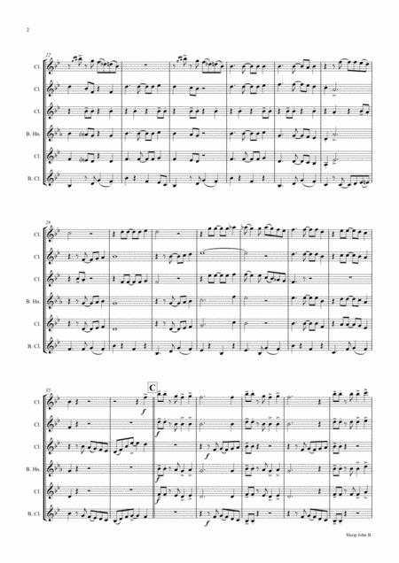 Sloop John B Caribian Folk Song Clarinet Quintet Page 2