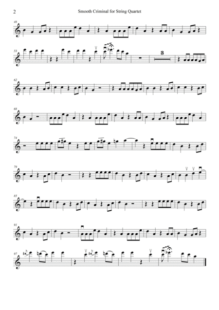 Smooth Criminal For String Quartet Page 2