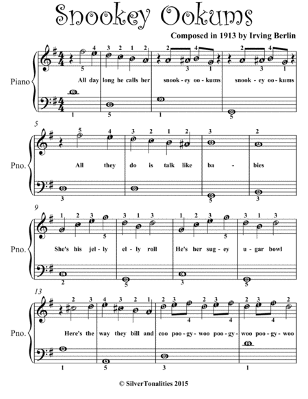 Snookey Ookums Easiest Piano Sheet Music Page 2