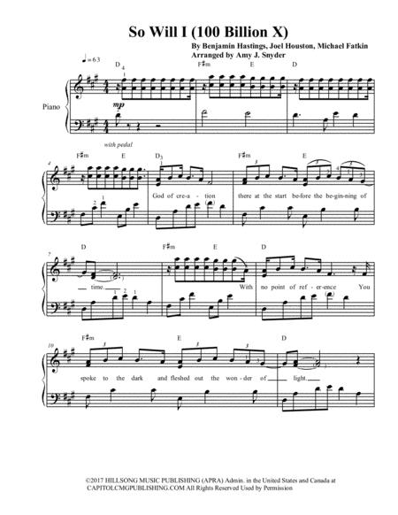 So Will I 100 Billion X Piano Solo Page 2