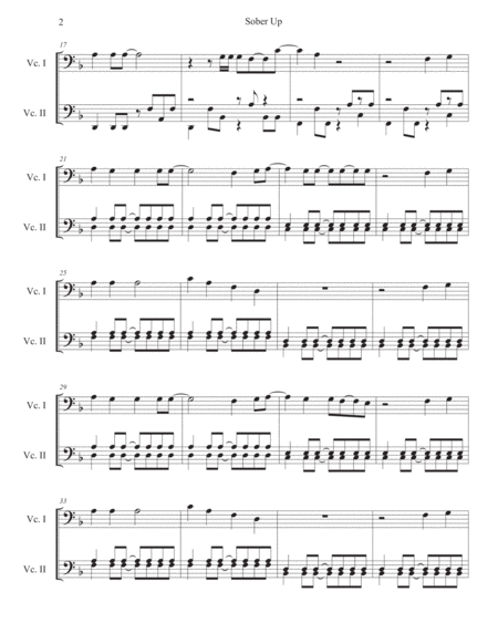 Sober Up Cello Duet Page 2