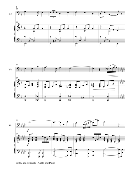 Softly And Tenderly Duet Cello And Piano Score And Parts Page 2