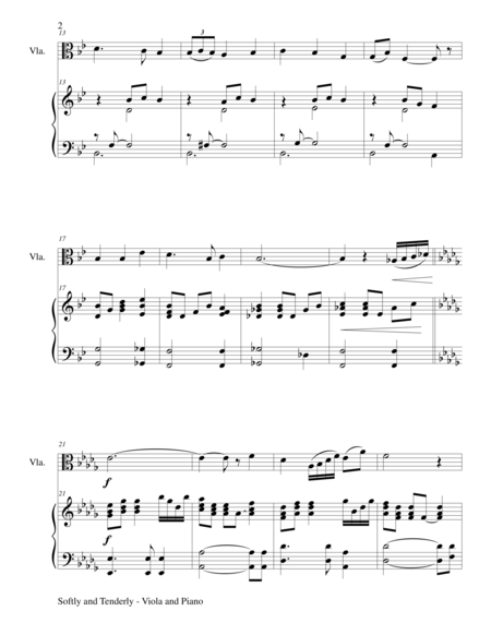 Softly And Tenderly Duet Viola And Piano Score And Parts Page 2