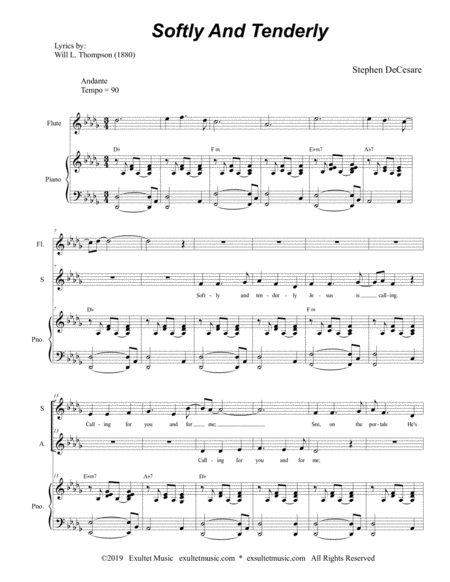 Softly And Tenderly For 2 Part Choir Sa Page 2