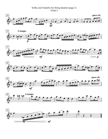 Softly And Tenderly For String Quartet Page 2