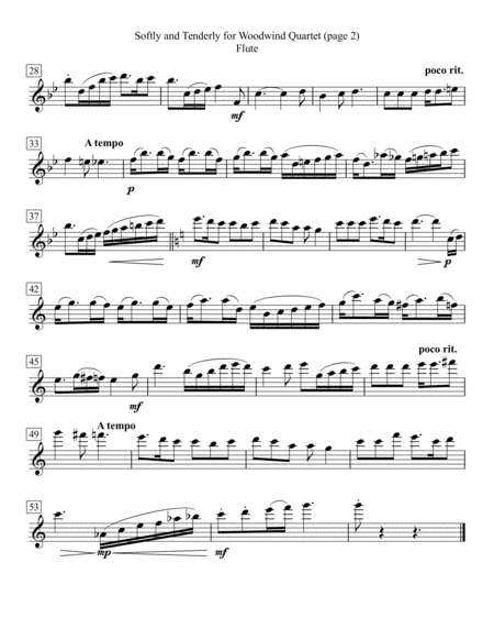 Softly And Tenderly For Woodwind Quartet Page 2