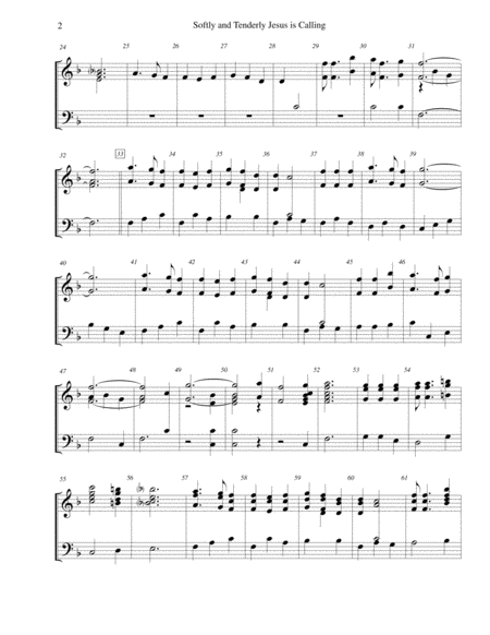 Softly And Tenderly Jesus Is Calling For 3 Octave Handbell Choir Page 2