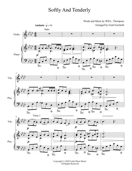 Softly And Tenderly Sacred Violin And Piano Page 2