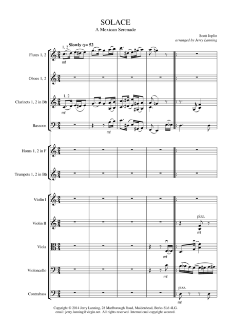 Solace Joplin For Small Orchestra Page 2