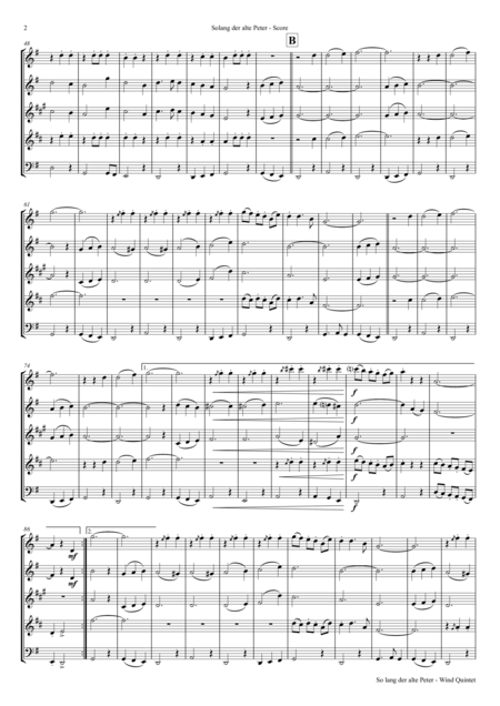 Solang Der Alte Peter Oktoberfest Munich City Anthem Wind Quintet Page 2