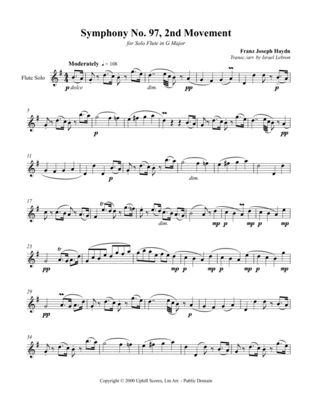 Solo Flute Symphony No 97 2nd Movement Page 2