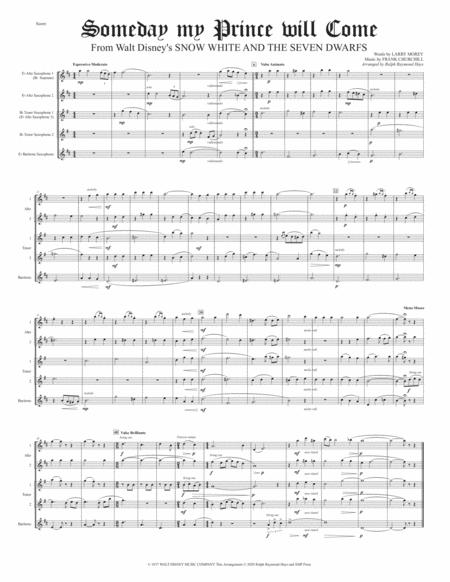 Some Day My Prince Will Come For Saxophone Quintet Page 2