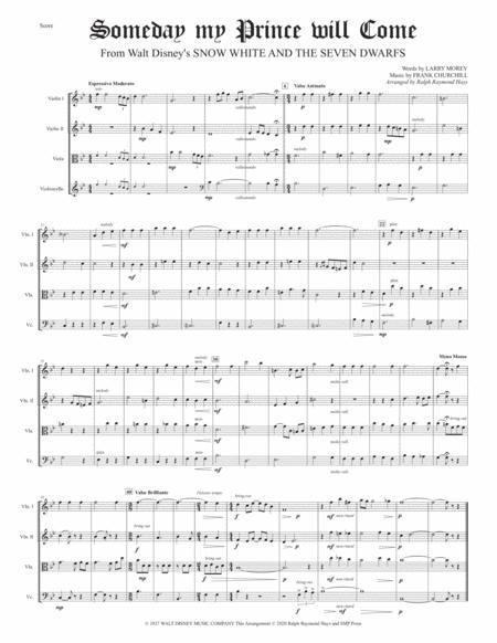Some Day My Prince Will Come For String Quartet Page 2