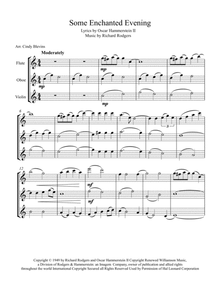 Some Enchanted Evening Arranged For Flute Oboe And Violin Page 2