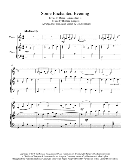 Some Enchanted Evening Arranged For Piano And Violin Page 2