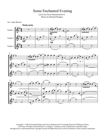 Some Enchanted Evening Arranged For Violin Trio Page 2