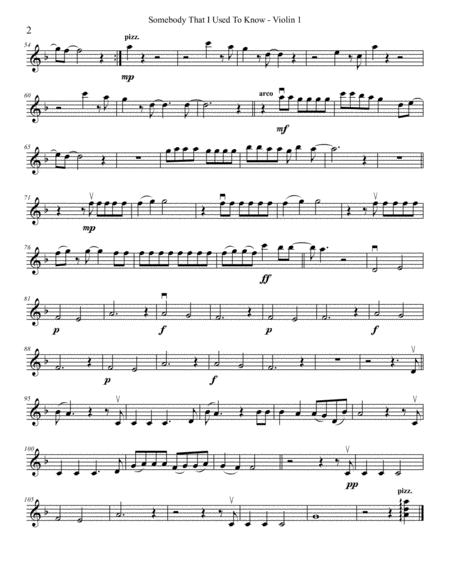 Somebody That I Used To Know String Quartet Page 2