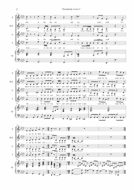 Somebody To Love Choral Arrangement Page 2