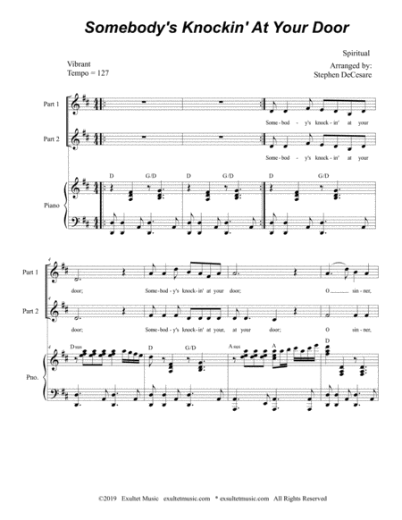 Somebodys Knockin At Your Door For 2 Part Choir Page 2