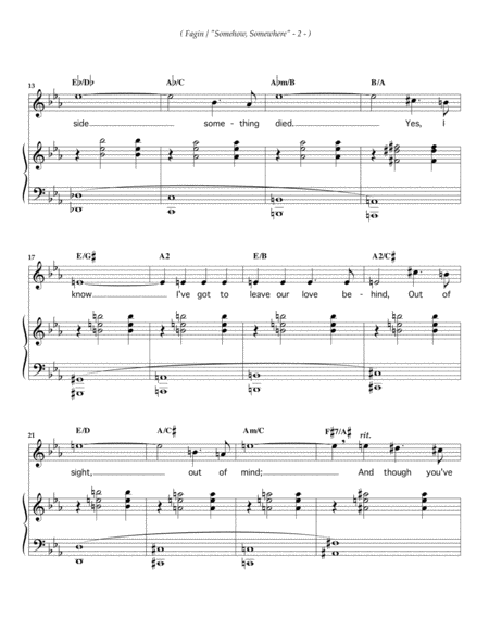 Somehow Somewhere For Voice And Piano Page 2