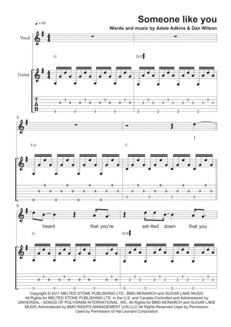 Someone Like You Guitar And Vocal Page 2