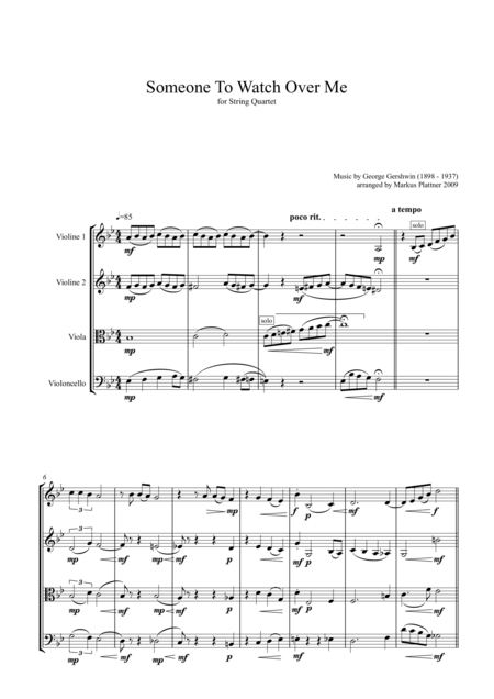 Someone To Watch Over Me For String Quartet Page 2