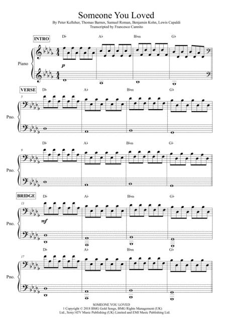 Someone You Loved Lewis Capaldi Piano Part Page 2