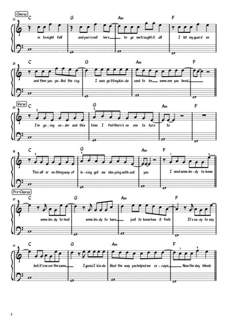 Someone You Loved Lewis Capaldi Piano W Fingering Page 2