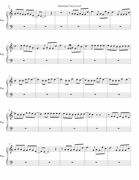 Someone You Loved Piano Easy Key Of C Page 2