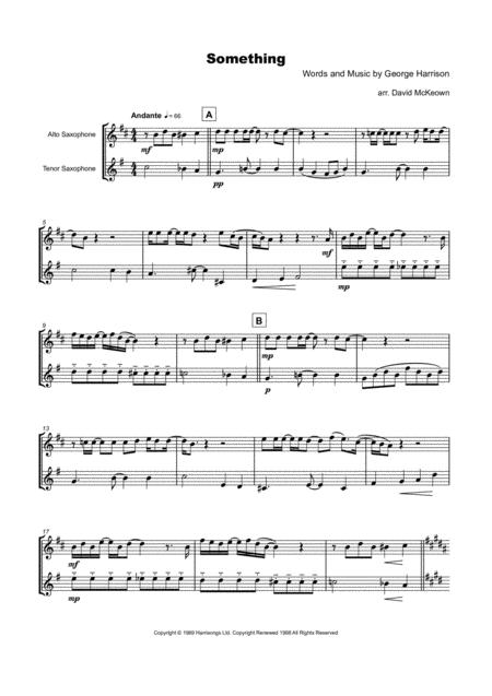 Something By The Beatles For Alto And Tenor Saxophone Duet Page 2