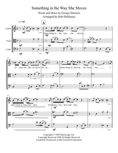 Something In The Way She Moves For String Trio Page 2