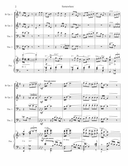 Somewhere Brass Quartet And Piano Alternate Version Page 2