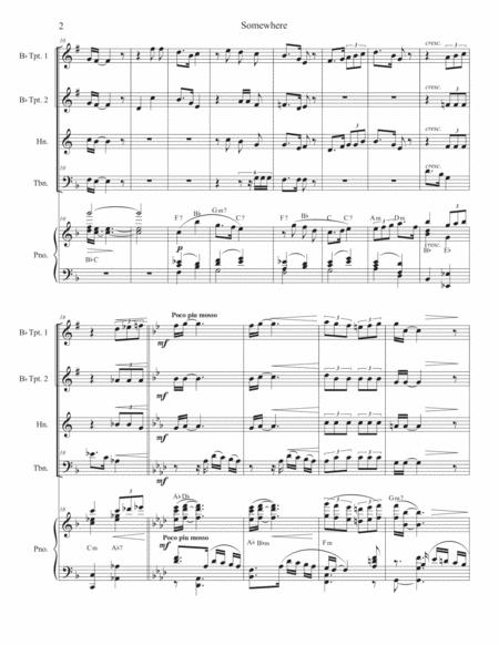 Somewhere Brass Quartet And Piano Page 2