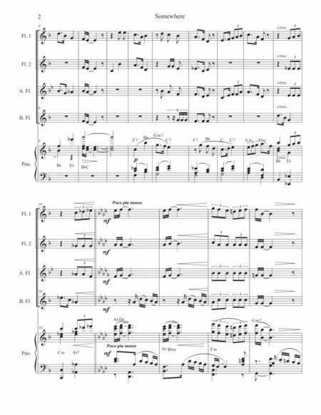 Somewhere Flute Choir And Piano Page 2